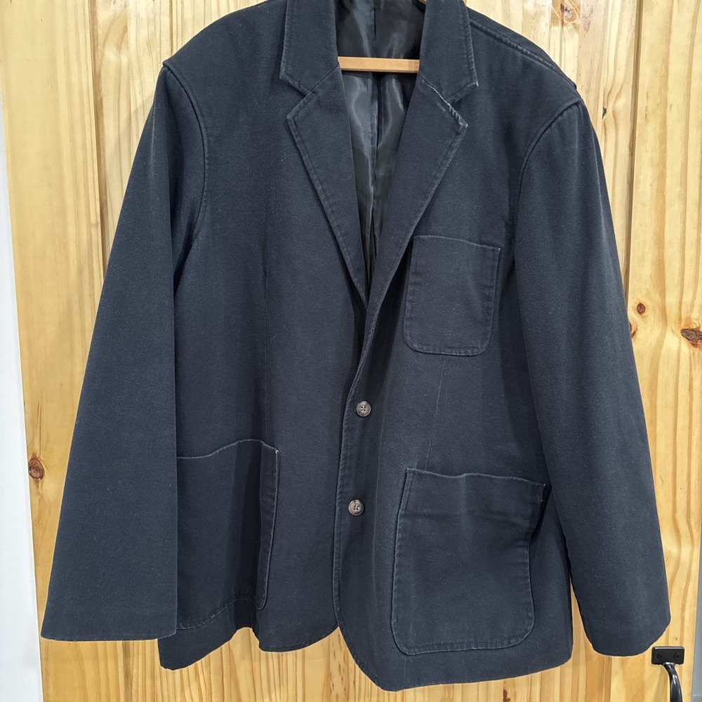 Duluth Trading Co Men's Canvas Blazer 26514 sz 2XL Black 100% Cotton Shell